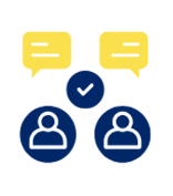 Communication icon to demonstrate sharing ideas respectfully